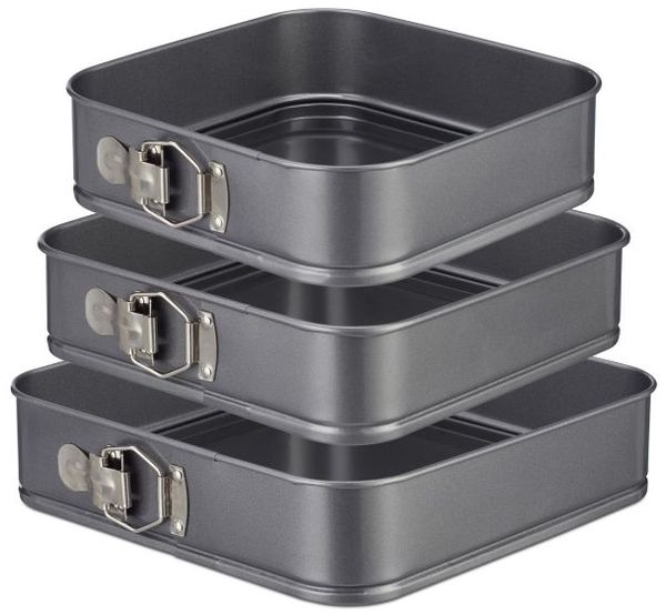 Relaxdays Quadratische Springform im 3er Set