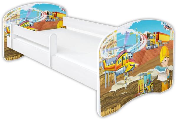 Clamaro 'Schlummerland 2021' Kinderbett 80x180 cm, Bauarbeiter, inkl. Lattenrost, Matratze und Rausfallschutz (ohne Schublade) Bild 1