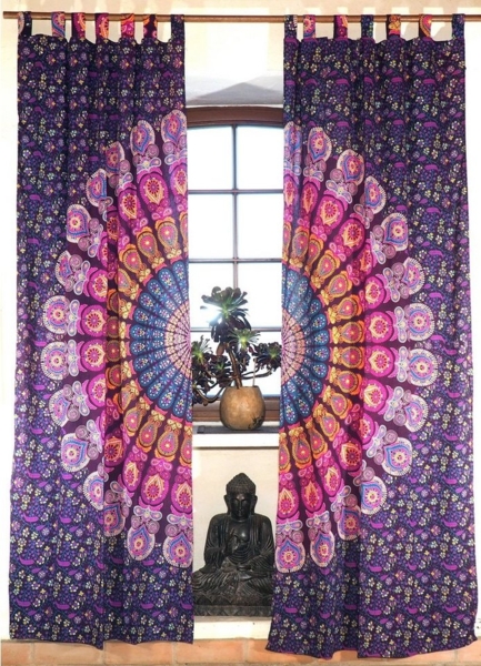 Guru-Shop Vorhang Boho Vorhänge, Gardine (1 Paar) mit Schlaufen,.. Bild 5
