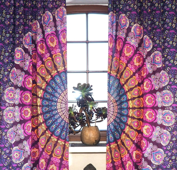 Guru-Shop Vorhang Boho Vorhänge, Gardine (1 Paar) mit Schlaufen,.. Bild 3