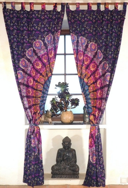 Guru-Shop Vorhang Boho Vorhänge, Gardine (1 Paar) mit Schlaufen,.. Bild 2