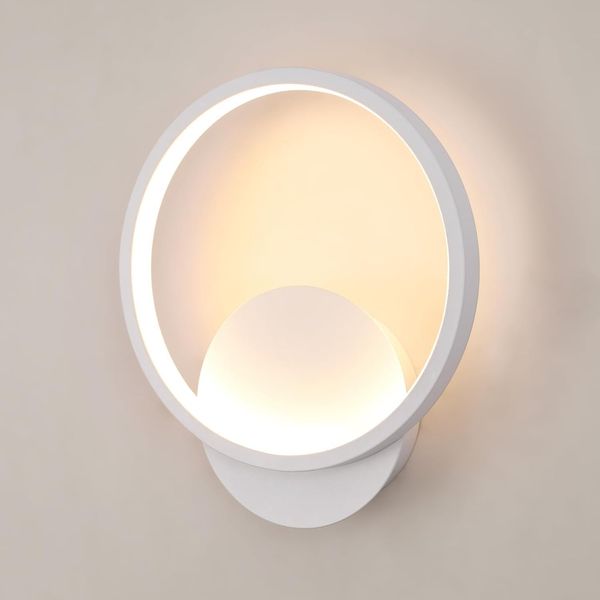 Toolight Wandleuchte LED Innen Rund, 12W 1350LM LED Wandlampe Rund Moderne, 20cm Wandleuchten Innen Acryl 3000K Warmweißes für Schlafzimmer Flur Wohnzimmer Treppe, Weiß