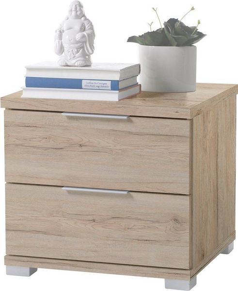 Universal Nachttisch in Eiche San Remo Hell Optik - Moderner Nachtschrank mit zwei Schubladen für Ihr Bett - 46 x 43 x 42 cm (B/H/T) Bild 5