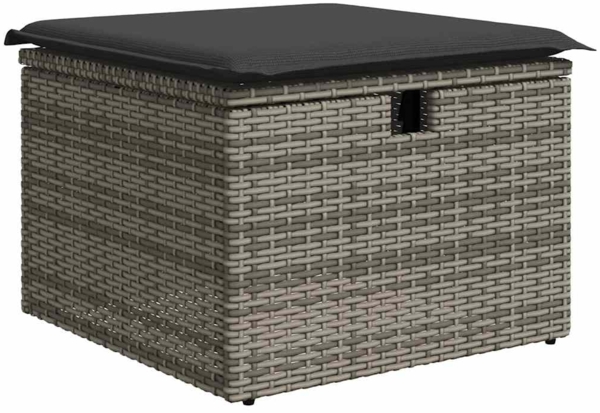 vidaXL 8-tlg. Garten-Sofagarnitur mit Kissen Grau Poly Rattan Akazie 3327984 Bild 5