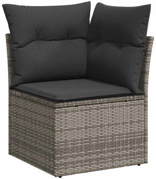 vidaXL 8-tlg. Garten-Sofagarnitur mit Kissen Grau Poly Rattan Akazie 3327984 Bild 3