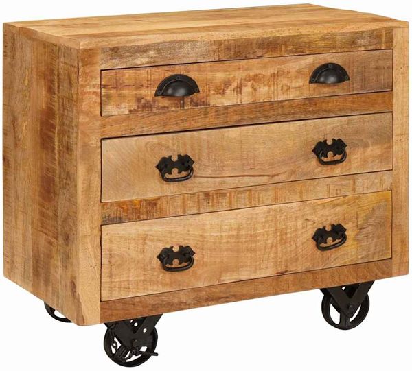 vidaXL Seitenschrank Braun 70 x 38 x 63 cm Massivholz Mango 4104601