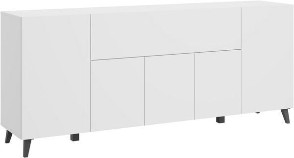 Home affaire Sideboard SIDEBOARD PHUKET II, Stilvolle, grifflose kommode, Breite 180cm, Mit 5 Türen, 1 Klappe, 7 Fächern und höhenverstellbaren Einlegeböden