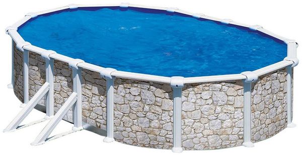 SUMMER FUN Ovalpool Stahlwandpool oval Classic Größe wählbar, 120cm ti (Einzelbecken, 1-tlg), verzinkte Stahlwand