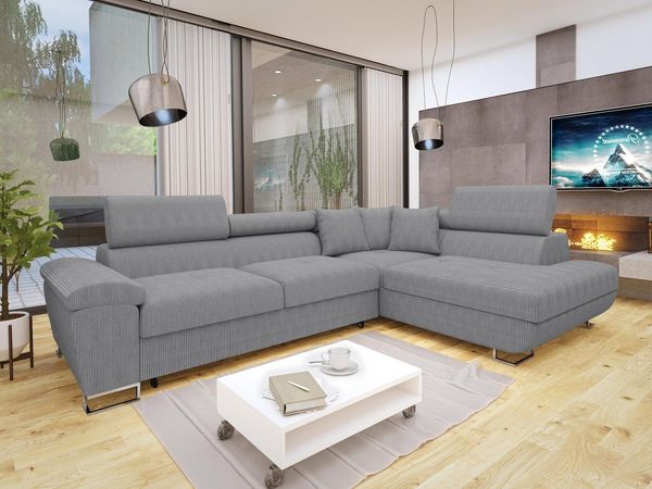 Ecksofa Cotere Cord (Farbe: Poso 110, Seite: Rechts)