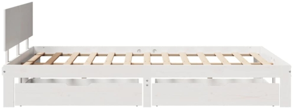 vidaXL Massivholzbett mit Schubladen Weiß 120x200 cm Kiefer 3301983 Bild 4