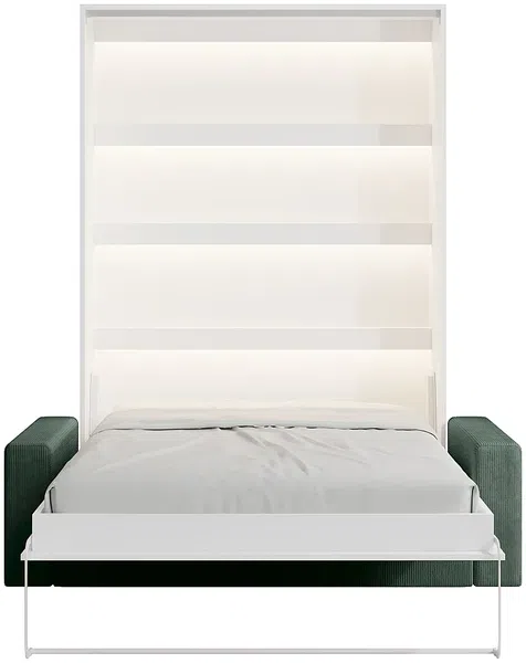 Vente-unique - RAPILI Bett Holz, Platte Weiß - B 133 cm239,2 cm x H 225,2 cm x L 200 cm Bild 5