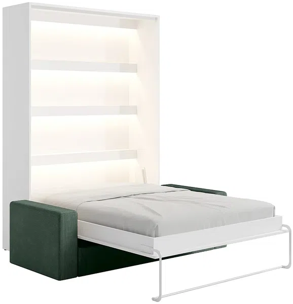 Vente-unique - RAPILI Bett Holz, Platte Weiß - B 133 cm239,2 cm x H 225,2 cm x L 200 cm Bild 3