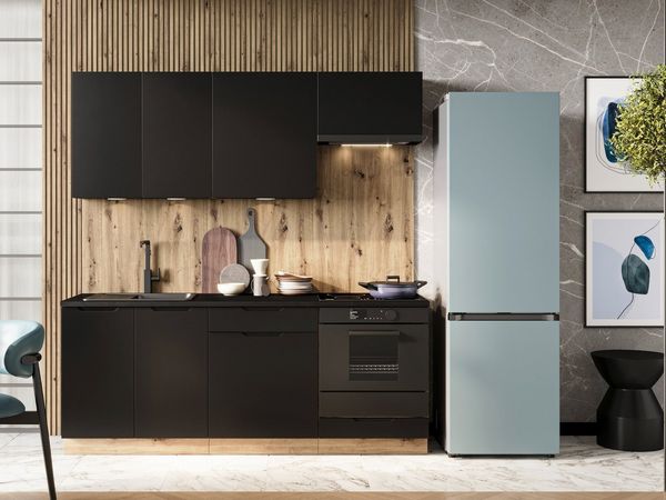 Möbel für Dich Küchenzeile Moderne grifflose Einbauküche ISABEL 200 cm 6-teilig, grifflos
