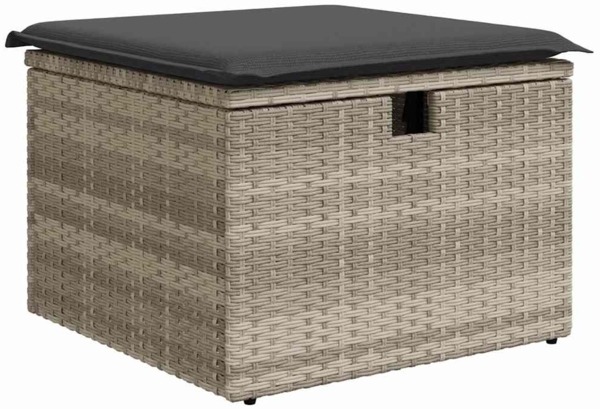 vidaXL Garten-Sofa-Set mit Kissen 8 pcs Hellgrau Poly Rattan 3360763 Bild 5