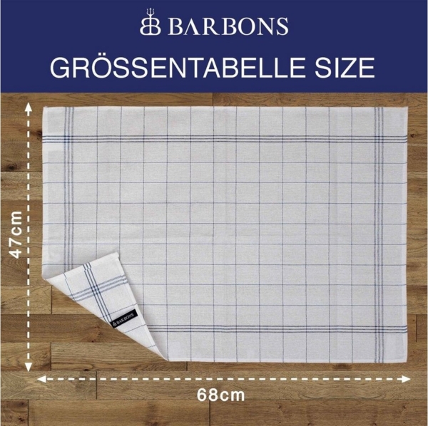 BARBONS Geschirrtuch Allzweck Tücher, Geschirrtücher, Trockentuch, Küchentuch, (10 er, 10-tlg), Premium Qualität, 100% Baumwolle, Schwarz Bild 3