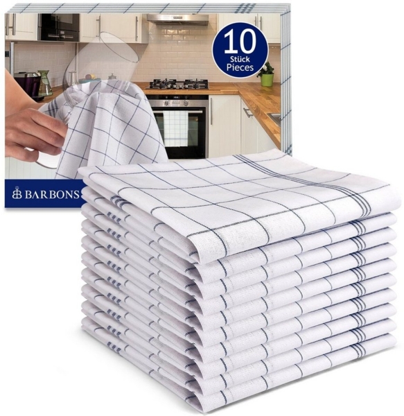 BARBONS Geschirrtuch Allzweck Tücher, Geschirrtücher, Trockentuch, Küchentuch, (10 er, 10-tlg), Premium Qualität, 100% Baumwolle, Schwarz Bild 1
