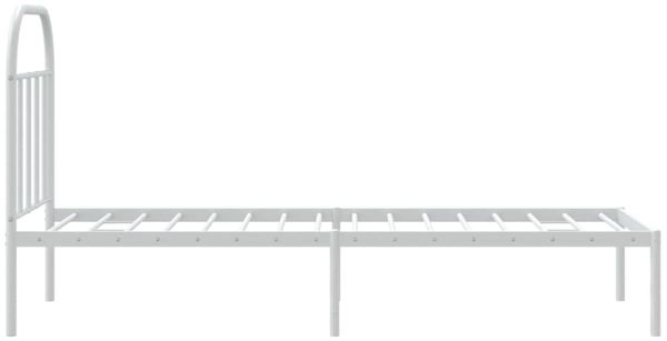 vidaXL Metallbett ohne Matratze mit Kopfteil Weiß 75x190 cm 353674 Bild 7