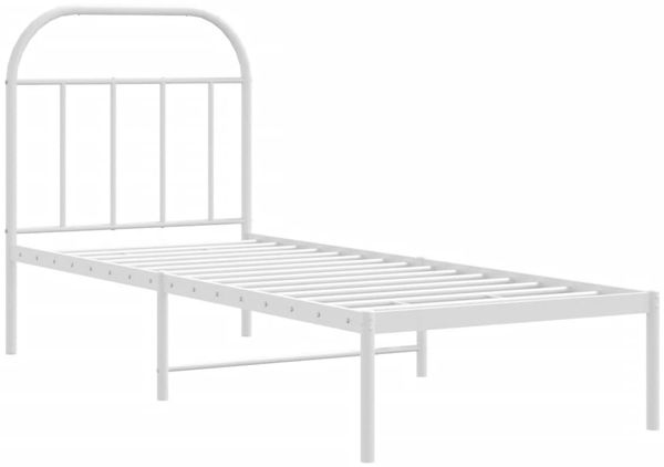 vidaXL Metallbett ohne Matratze mit Kopfteil Weiß 75x190 cm 353674 Bild 3