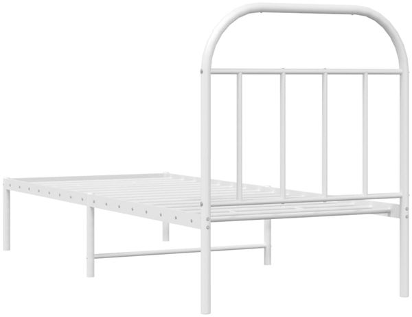 vidaXL Metallbett ohne Matratze mit Kopfteil Weiß 75x190 cm 353674 Bild 8