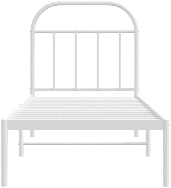 vidaXL Metallbett ohne Matratze mit Kopfteil Weiß 75x190 cm 353674 Bild 6