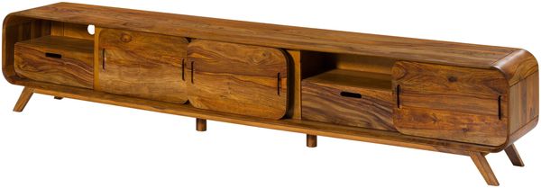 TV-Board Sheesham 260 x 40 x 48 hellbraun lackiert MAILAND #128