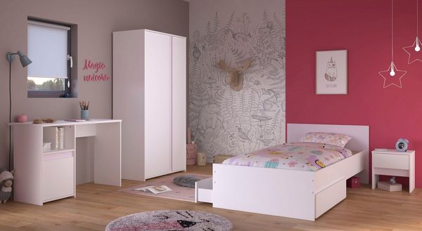Parisot Pirouette23 Kinder-/Jugendzimmer-Set – 3-teilig, in Weiß und Grau oder Rosa