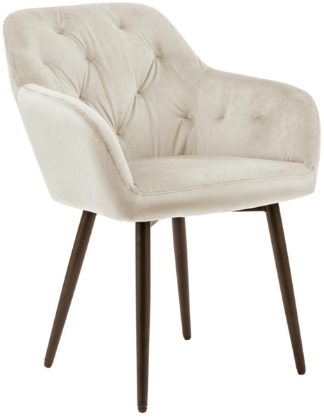 Esszimmerstuhl Polyester Metall Creme