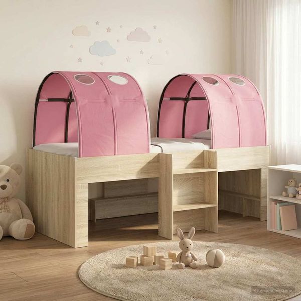 vidaXL Hochbett für Kinder mit Tunnel Sonoma Eiche und Pink 3423542
