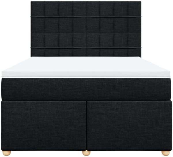 vidaXL Boxspringbett mit Matratze Schwarz 160x200 cm Stoff 3291333 Bild 4