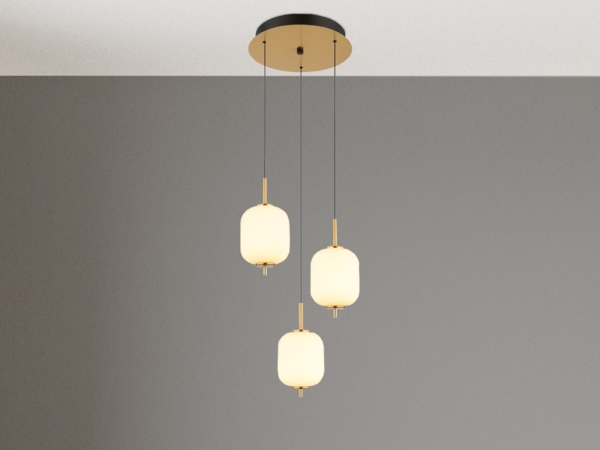 Hängeleuchte Esszimmer LED Hängelampe Esstisch Wohnzimmer Messing Glas 15217-3 Bild 3