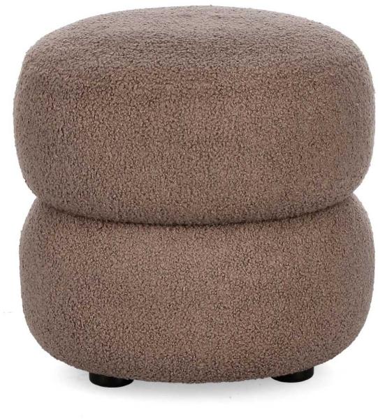 Hocker Gabby aus Boucle-Stoff, Braun, 41x41x39 cm