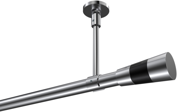 Gardinenstangen-Set Sonette Tanara 400 cm (geteilt in 2 x 200 cm), 1-läufig, 20 mm Ø Chrom
