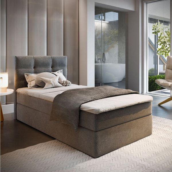 Masseno Boxbett GLOS 100x200 cm mit Bonell Matratze und Topper