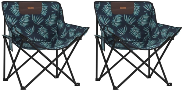 vidaXL Campingstühle 2 Stk. mit Tasche Klappbar Blattmuster 366555