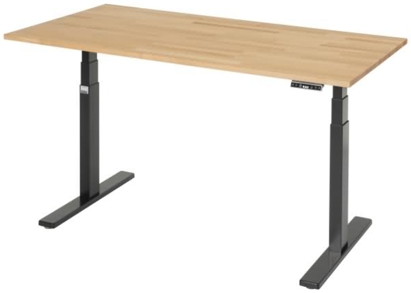 Rau Schreibtisch adlatus 100 1500x800x650-1300 B-Platte schwarz