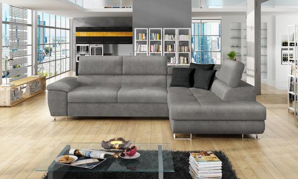 Ecksofa Cotere, Seite: Rechts, Farbe: Magic Velvet 2217 + Magic Velvet 2217 + Magic Velvet 2219