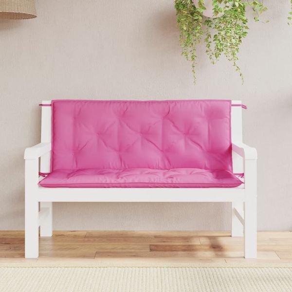 vidaXL Gartenbank-Auflagen, 2 Stk., Polyester, Rosa, 120 x 50 x 7 cm