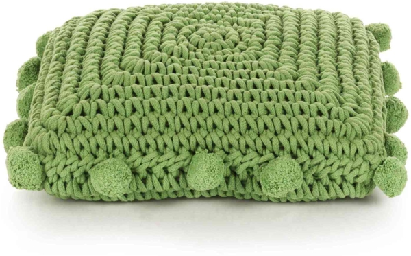 vidaXL Wurfkissen Geflecht mit Kissen Grün 50 x 50 cm Baumwolle 245080