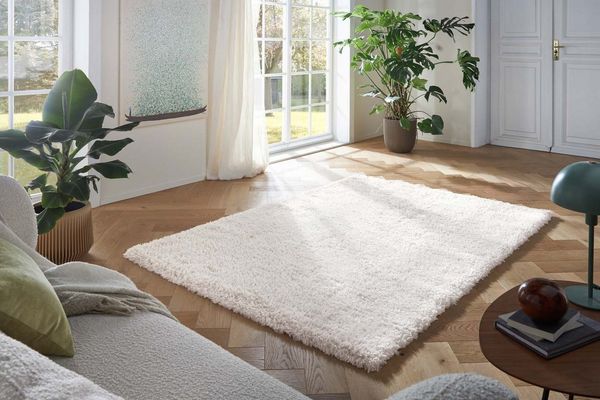 TaraCarpet Flokati-Teppich TaraCarpet Flokati Premium Langflorteppich Shaggy, rechteckig, Höhe: 52 mm, Flokati Hochflor Langflor weich creme Wohnzimmer Schlafzimmer 60x120