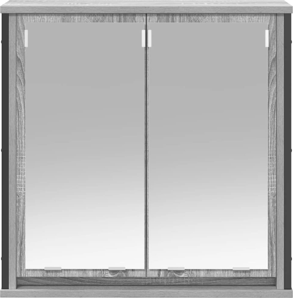vidaXL Bad-Wandschrank mit Spiegel Grau Sonoma 60x21x60 cm 861900 Bild 4
