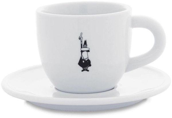 Bialetti Cappuccinotasse Istituzionale, mit Untertasse, Cappuccino Tasse, Kaffee, Porzellan, 240 ml, Y0TZ097