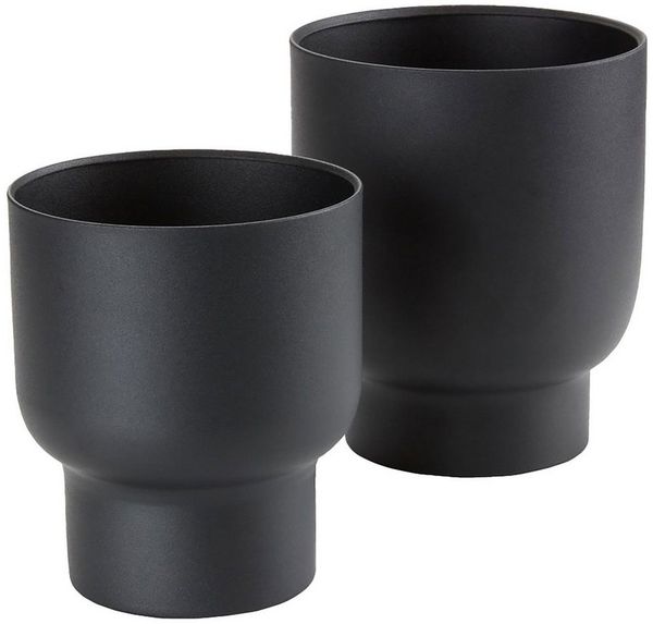 tinkaro Blumentopf Blumentöpfe Set aus Metall 14x16 x 16x19 cm Schwarz (1 St)