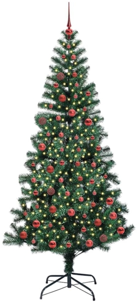 vidaXL Künstlicher vorbeleuchteter Weihnachtsbaum Grün 210 cm 3396775 Bild 2