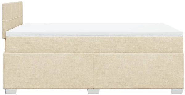 vidaXL Boxspringbett mit Matratze Creme 120x190 cm Stoff 3288132 Bild 11