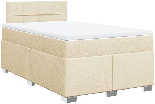 vidaXL Boxspringbett mit Matratze Creme 120x190 cm Stoff 3288132 Bild 3