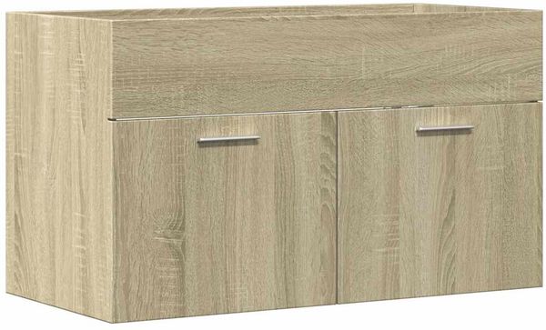 Waschbeckenunterschrank, Badschrank, Unterschrank Sonoma-Eiche 80x38,5x46cm Holzwerkstoff j360p