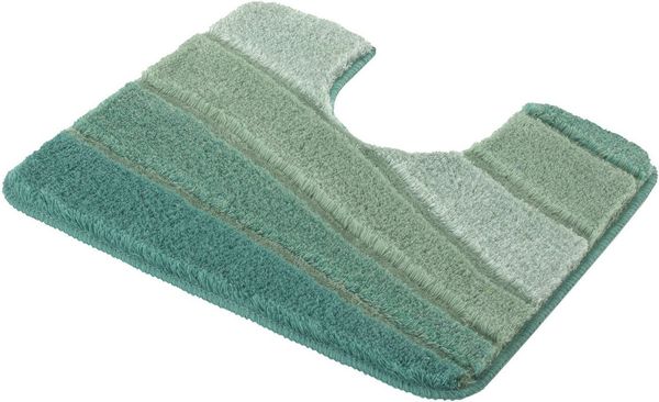 Kleine Wolke Badematte Ocean, Badvorleger, Badezimmer Teppich, Höhe 23 mm, rutschhemmend beschichtet, fußbodenheizungsgeeignet, Kunstfaser, rechteckig, WC Vorleger mit Ausschnitt, Badteppich, Wellen Design, mit Farbverlauf, Hoch-Tief Effekt, waschbar