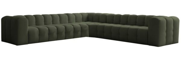 Ecksofa Designersofa SOLVIE XL in Stoff Tiffani Grün Seite Universal