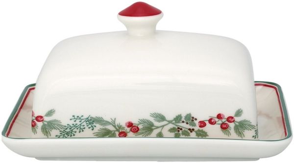 Greengate Butterdose Charline Butterdose white 12x16 cm, Steinzeug
