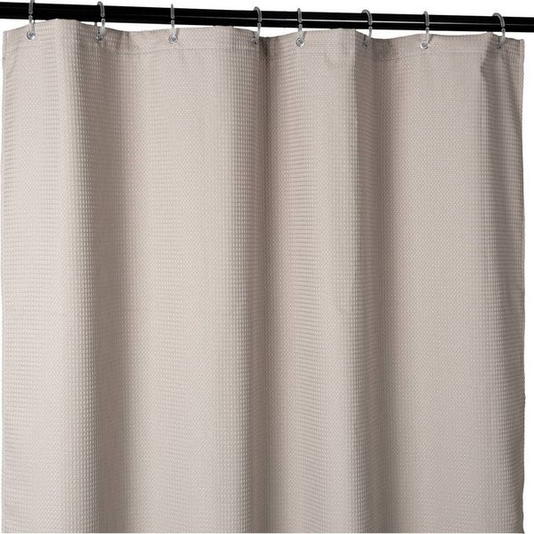 ANRO Duschvorhang WAFFEL Anti-Schimmel Waffel Hochwertig Badezimmervorhang Wasserperlend Breite 180 cm (Packung, 1-tlg, Duschvorhang inkl. Aufhängeringe), robuster Vorhang Stangenaufhängung 180x200 cm Spa Design Creme